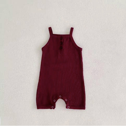 Maroon Waffle Romper