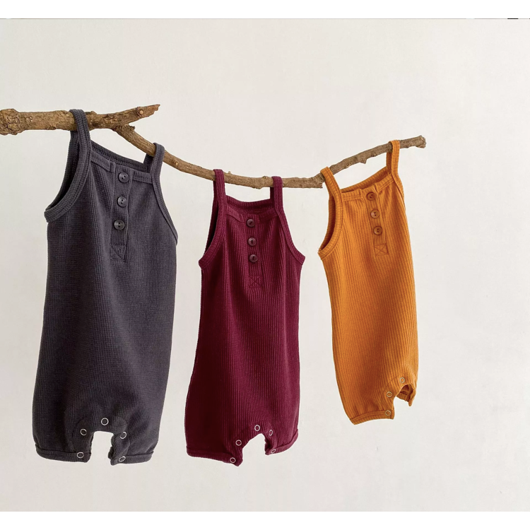 Maroon Waffle Romper
