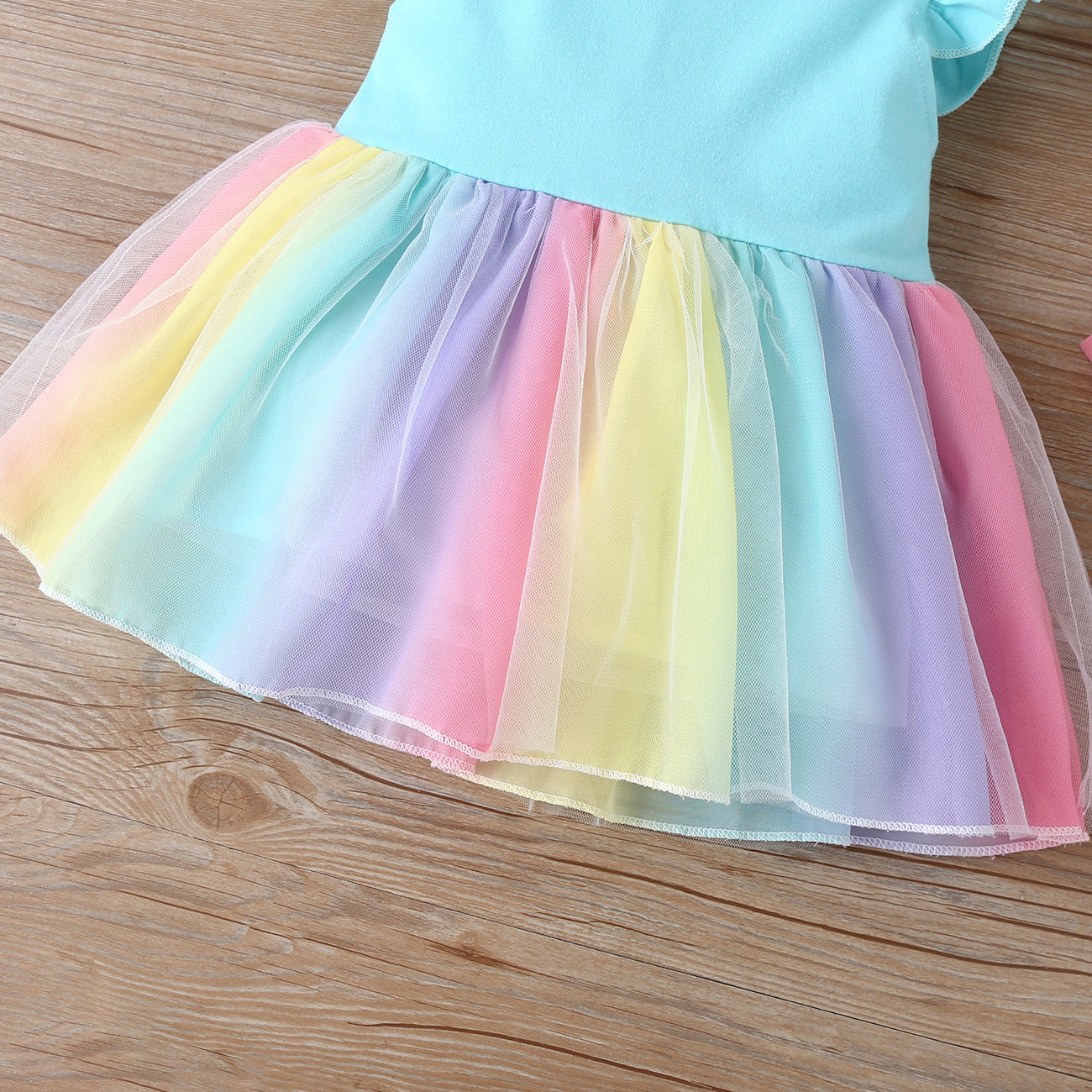 Rainbow Dress- Aqua