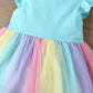 Rainbow Dress- Aqua
