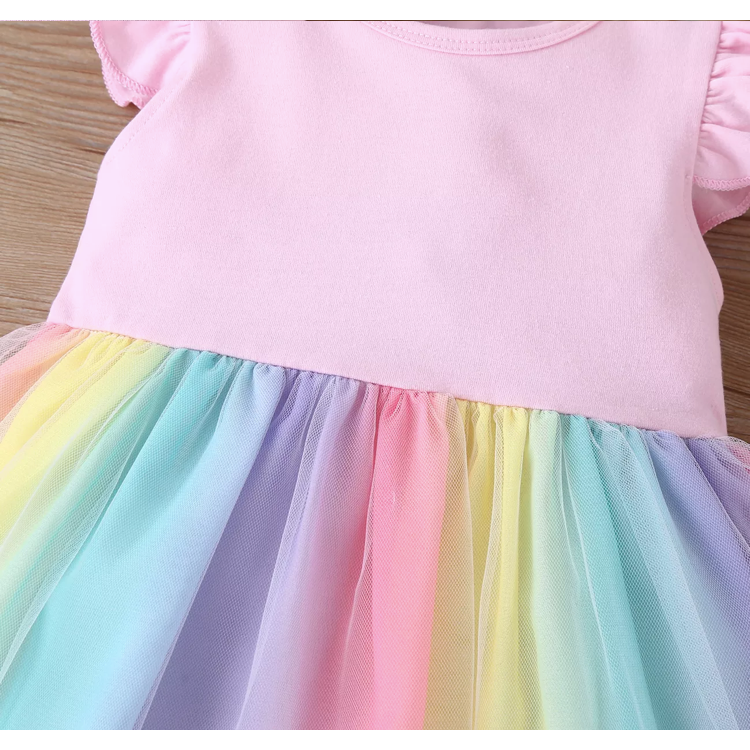 Buy Kids Toddler Baby Girls Rainbow Dress Princess Sleeveless Beach  Butterfly Sundress, Khaki Daisy, 18-24 Months at Amazon.in