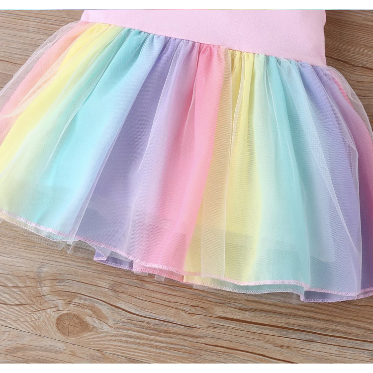 A Little Swag Girls Unicorn Frock Rainbow Layered Dress Ruffled Cap Sleeves  (2-3 Years) 18'' inch : Amazon.in: Clothing & Accessories