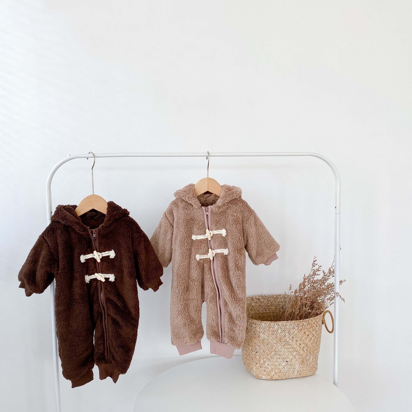 Zippered Teddy Coat- Brown