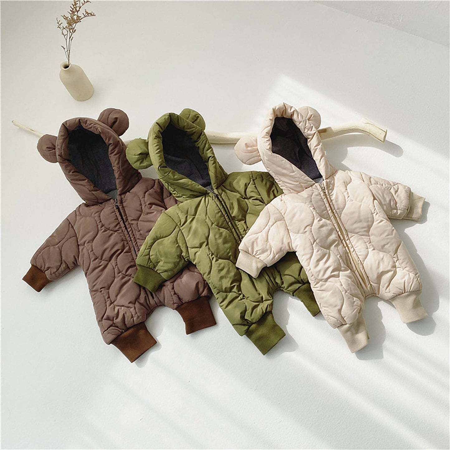 Quilted Baby Bear Coat- Dark tones