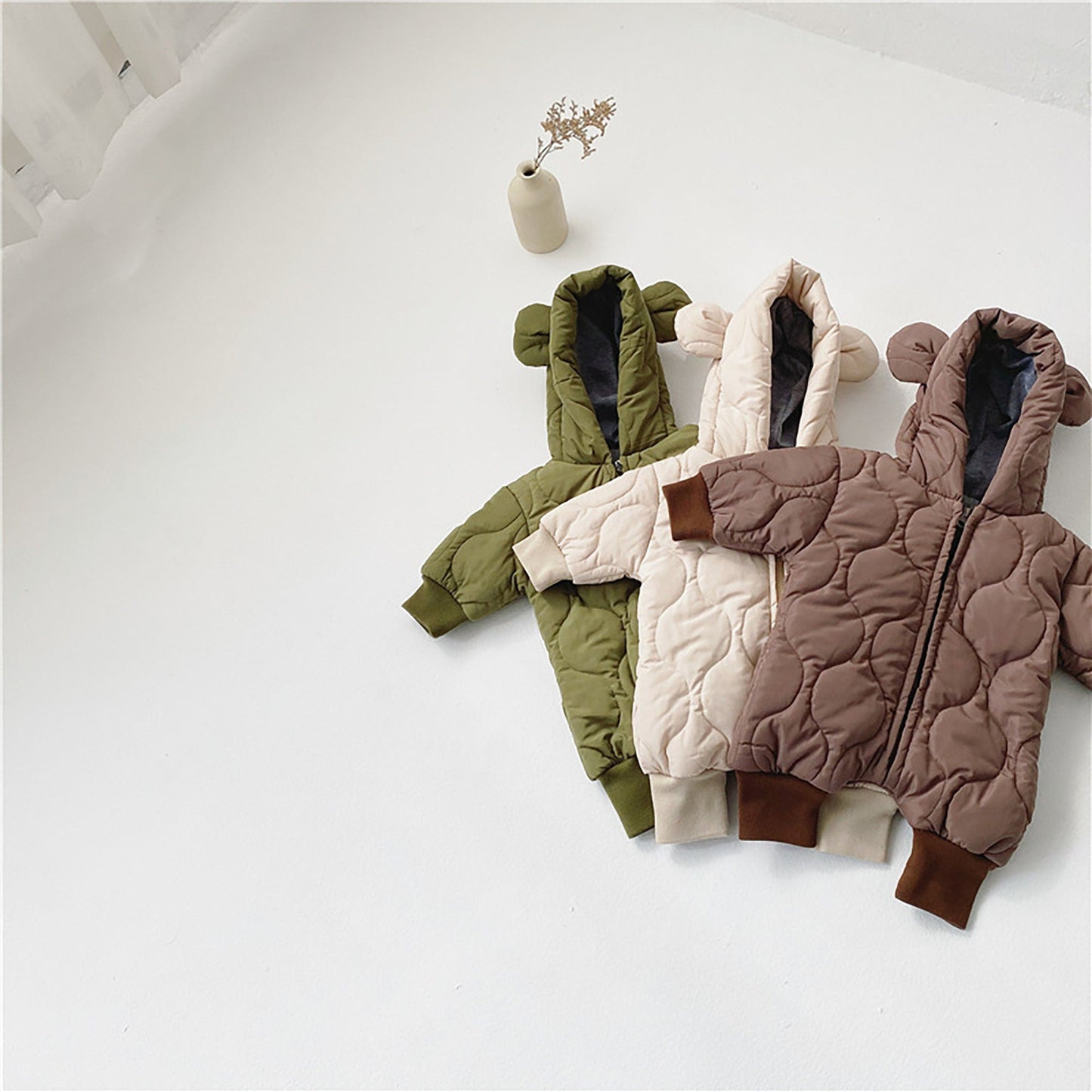 Quilted Baby Bear Coat- Dark tones