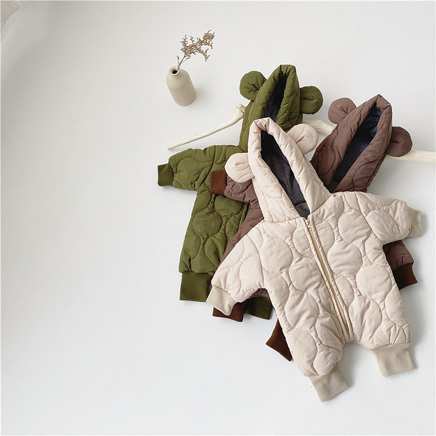 Quilted Baby Bear Coat- Dark tones