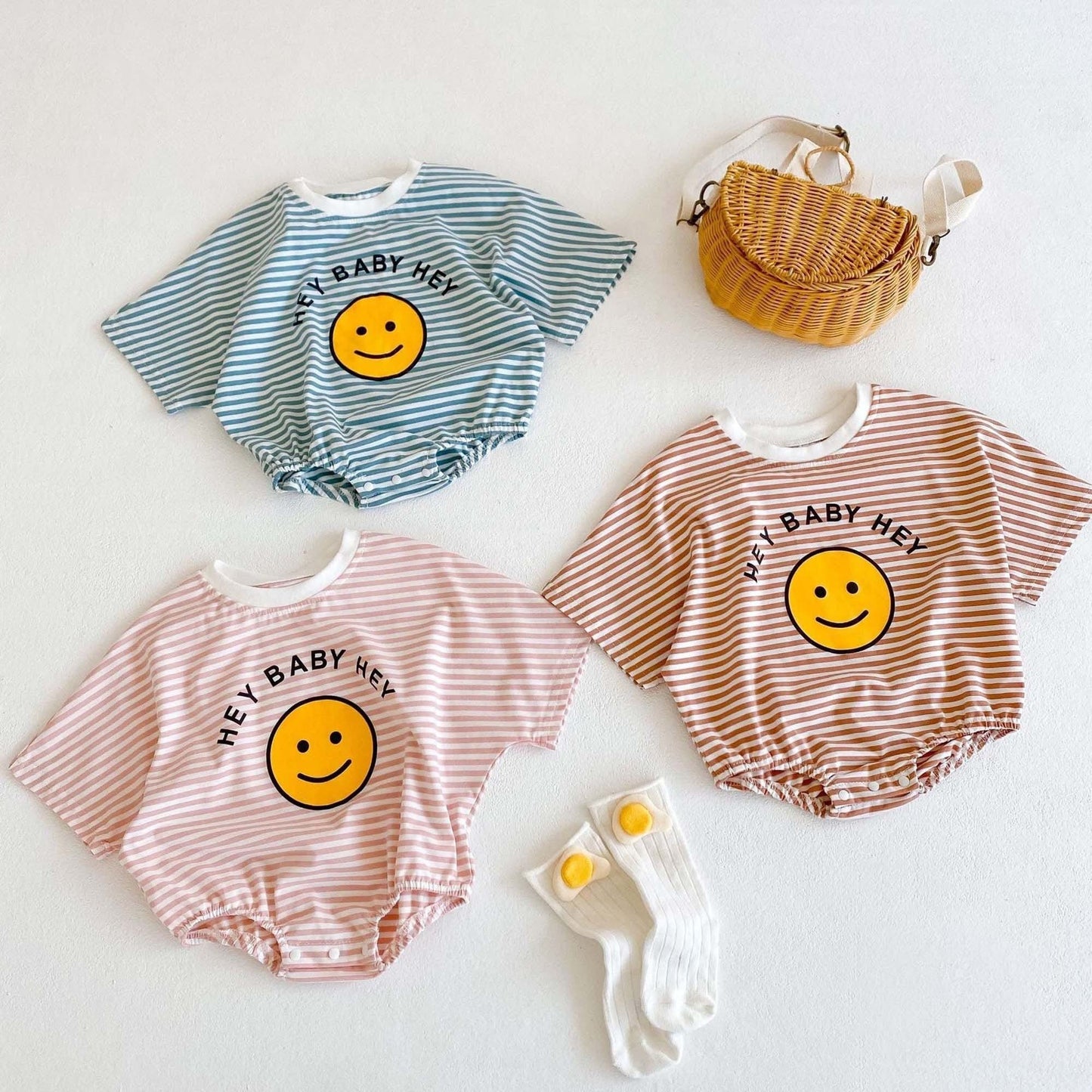 Baby sweatshirt with smiley face available in 3 colors