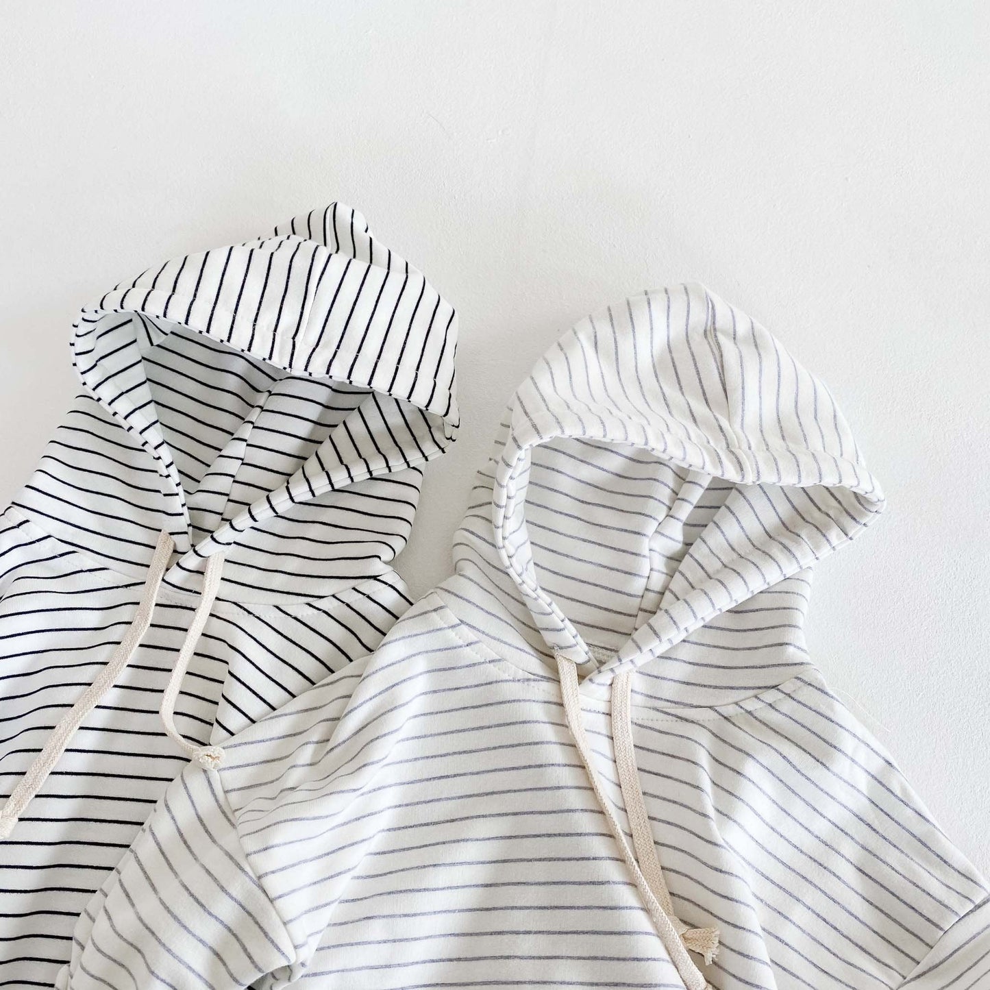 Striped Oversized Hoodie- Gray
