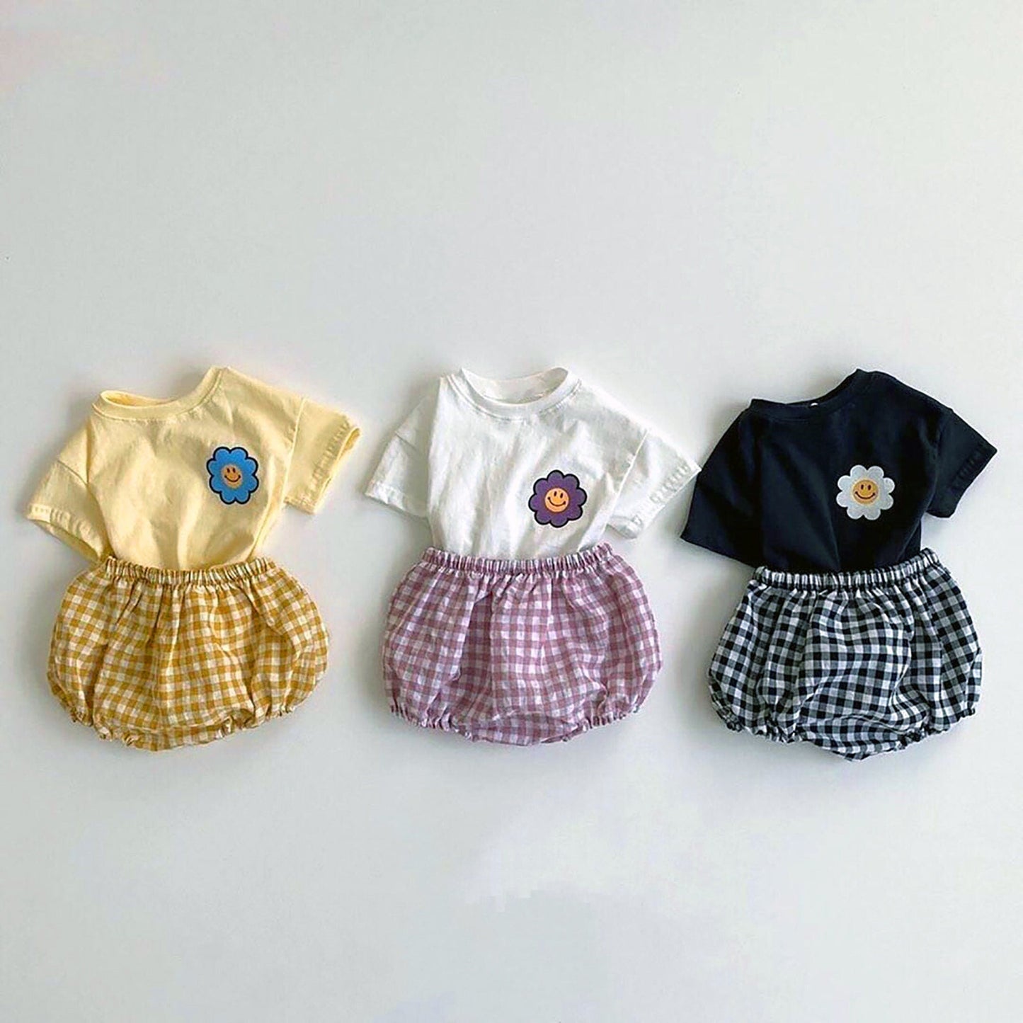 Checkered Plaid Shorties Set