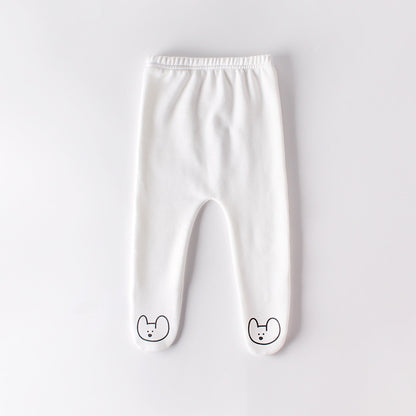 Cozy Bear Footie Pants- White