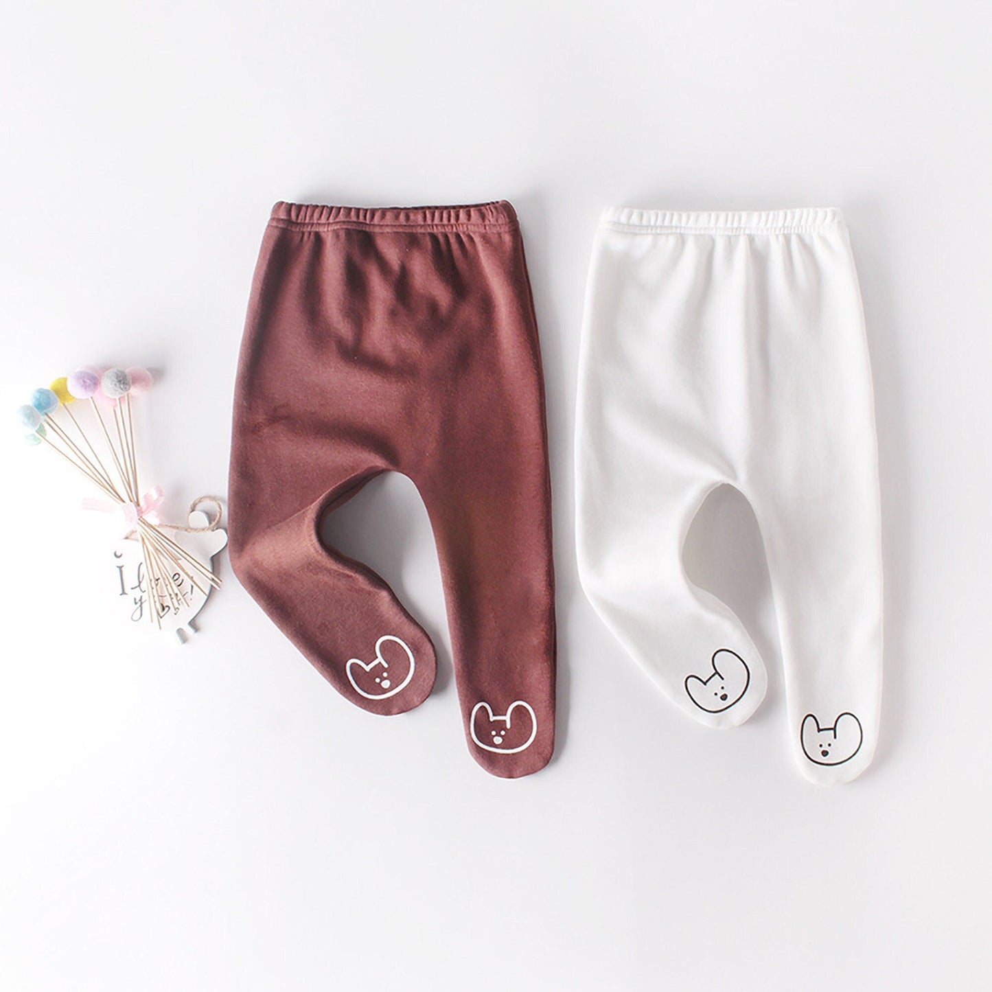 Cozy Bear Footie Pants- White