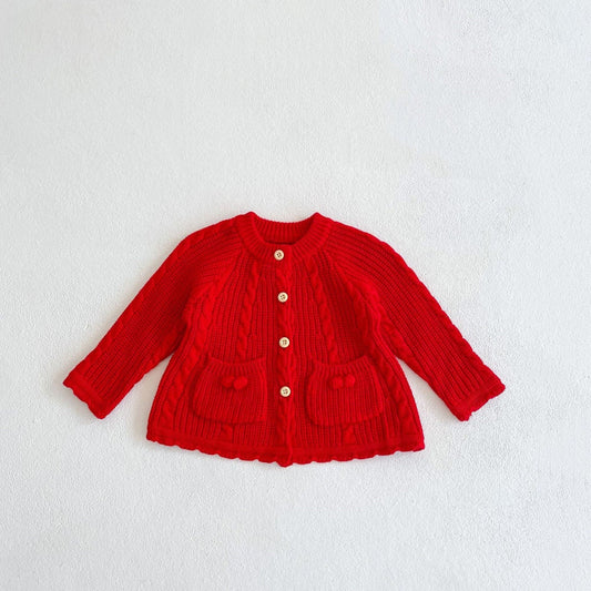 Red Knit Cardigan