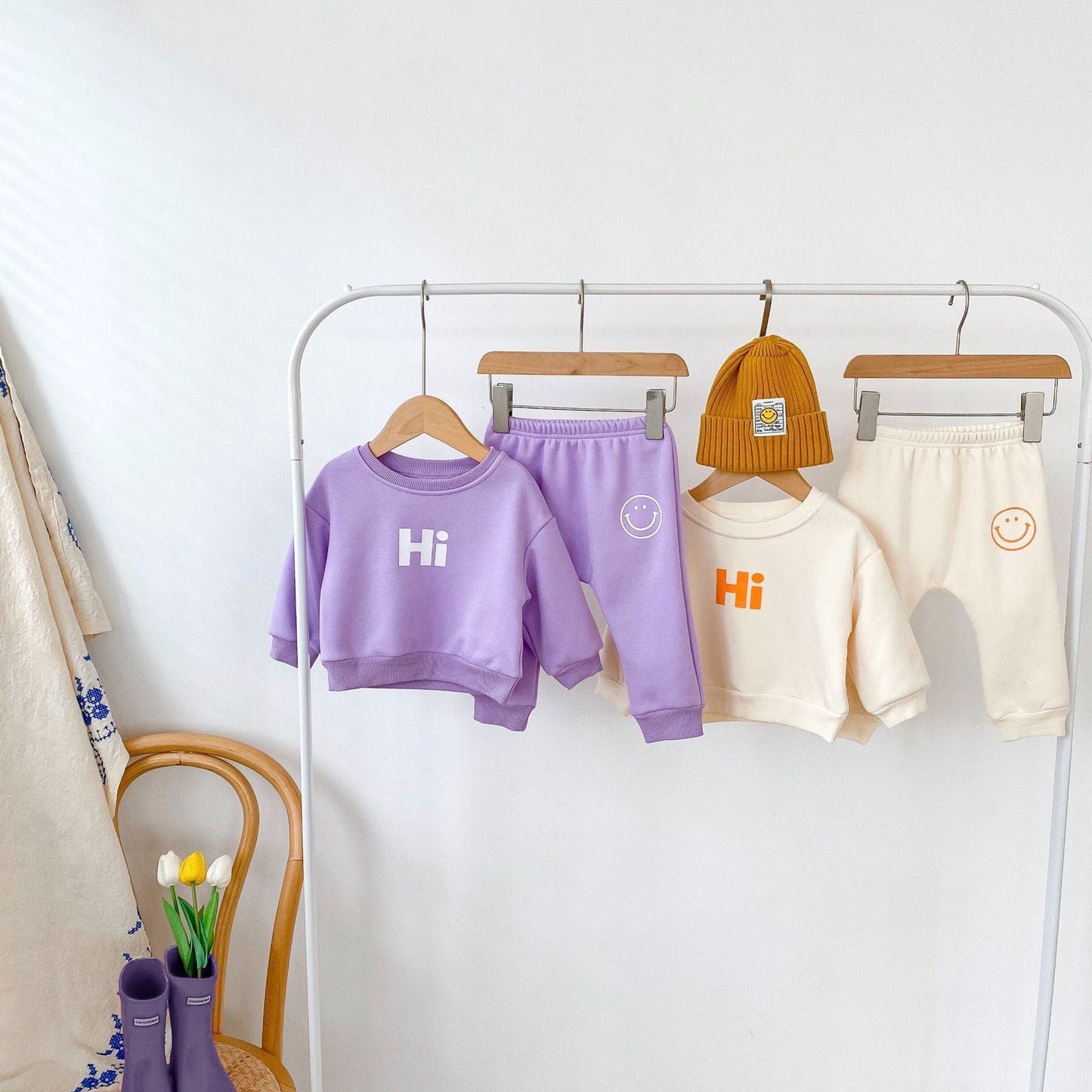 Hi! Cozy Jogger Set- Purple