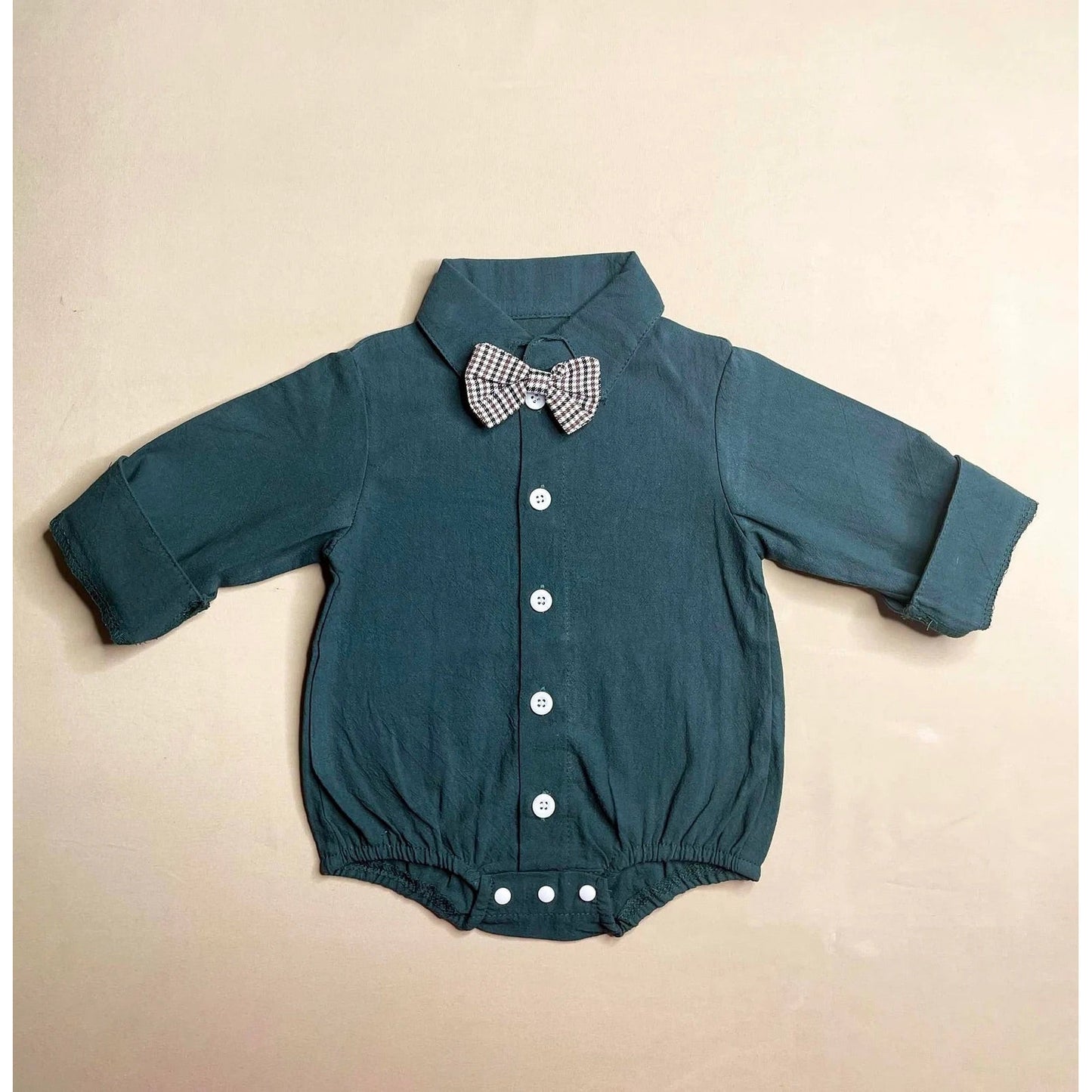 Collared Onesie with Bow Tie