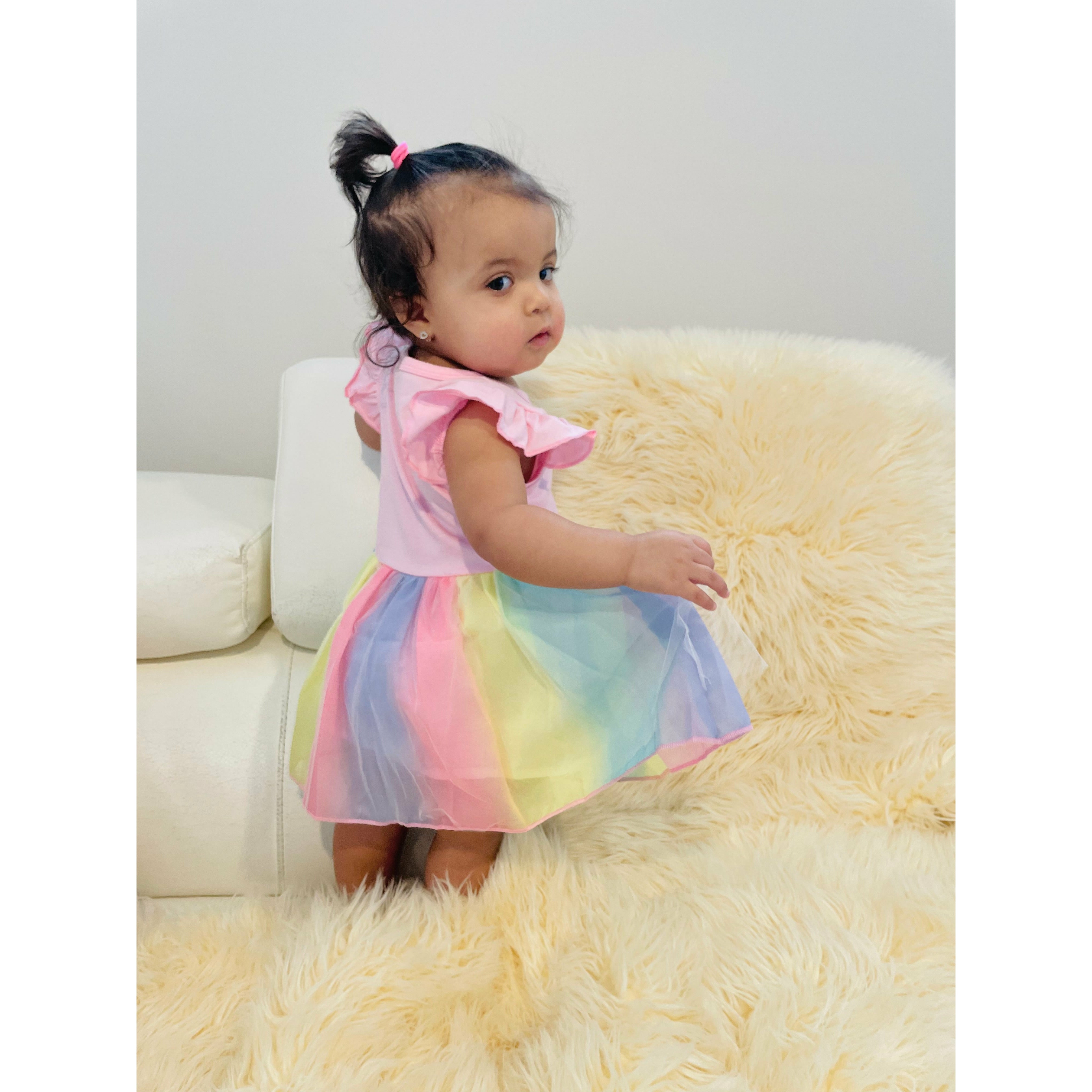 Rainbow color best sale dress for girl