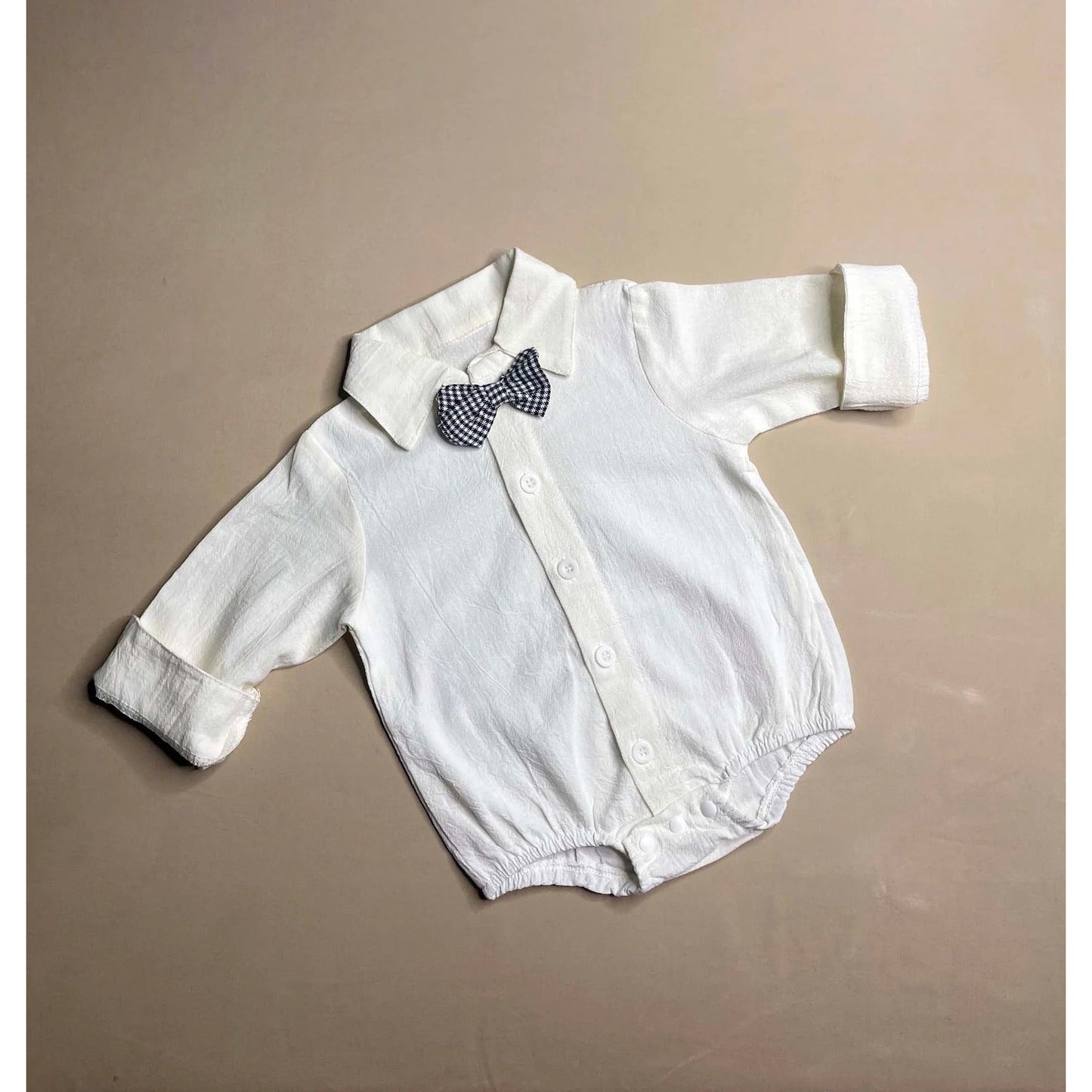 Collared Onesie with Bow Tie